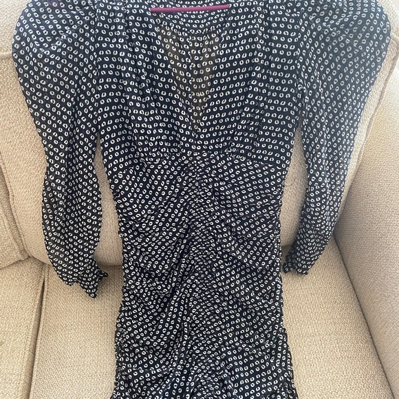 Zara Draped ruched mini dress with puff sleeve - Picture 5 of 6